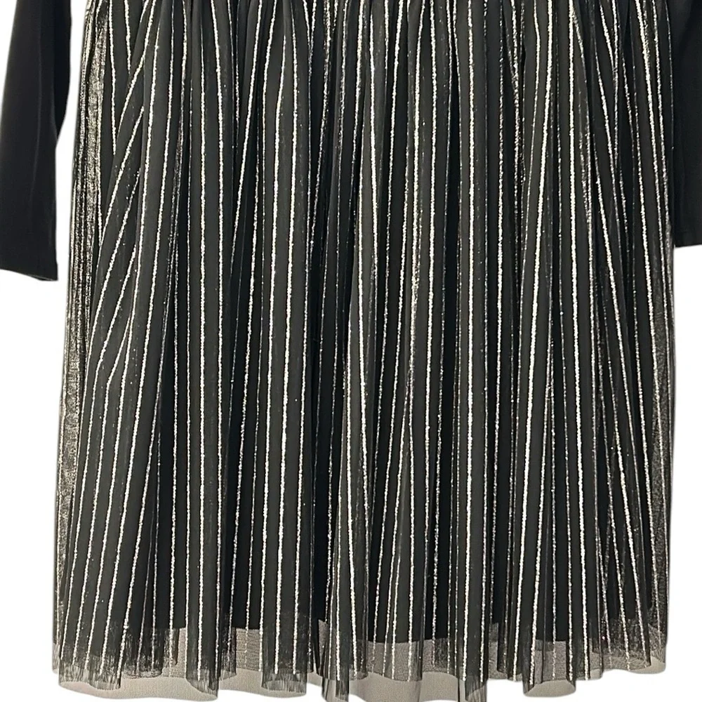 Nightmare Before Christmas Girl’s XL Long Sleeve Black Shimmery Tulle Dress